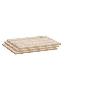 Leen Bakker - Legplankenset Genua (3 Stuks) - Eikenkleur - 59 Cm - Spaanplaat - Beige