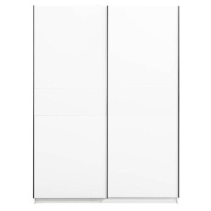 25% korting - Leen Bakker - Schuifdeurkast Genua - 204x150x60 Cm - Spaanplaat - Wit - 60.3x150.6x204 Cm
