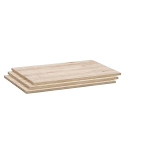 Leen Bakker - Legplankenset Genua (3 Stuks) - Eikenkleur - 73 Cm - Spaanplaat - Beige
