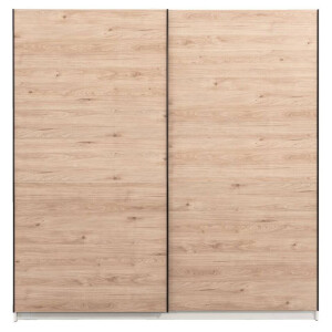 25% korting - Leen Bakker - Schuifdeurkast Genua - Eikenkleur - 204x200x60 Cm - Spaanplaat - Bruin - 60.3x200.2x204 Cm