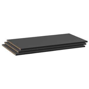 Leen Bakker - Legplankenset Genua (3 Stuks) - Antraciet - 98 Cm - Spaanplaat - Grijs