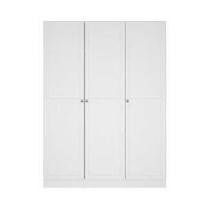 Leen Bakker - Kledingkast Lynn 3-deurs - 200x147x62 Cm - Spaanplaat - Wit