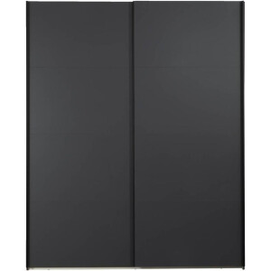 25% korting - Leen Bakker - Schuifdeurkast Bergamo - Antraciet - 221x178,5x66,6 Cm - Spaanplaat - Grijs - 66.6x178.5x221 Cm