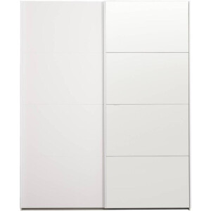 Leen Bakker - Schuifdeurkast Bergamo - /spiegel - 221x178,5x66,6 Cm - Spaanplaat - Wit - 178.5x221x66.6 Cm