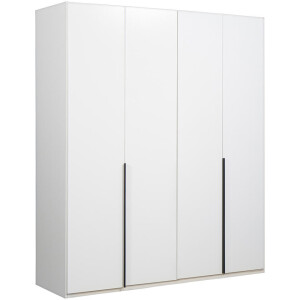 25% korting - Leen Bakker - Kledingkast Milaan 4-deurs- 208x180x58 Cm - Spaanplaat - Wit