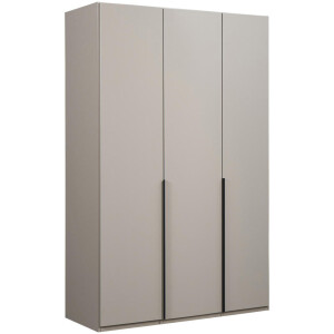 Leen Bakker - Kledingkast Milaan 3-deurs - Kiezel - 236x135x58 Cm - Spaanplaat - Taupe#Beige