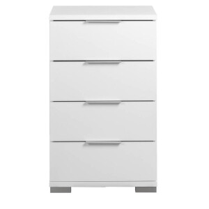 Leen Bakker - Nachtkastje Valencia - 4 Lades - Spaanplaat - Wit - 42x46x79 Cm