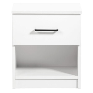 2e Halve Prijs Leen Bakker - Nachtkastje Sena - 1 Lade - Spaanplaat - Wit - 41x47.3x32 Cm