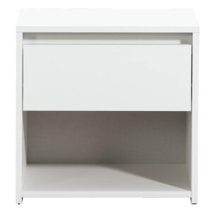 2e Halve Prijs Leen Bakker - Nachtkastje Lyon - 1 Lade - Spaanplaat - Wit - 45x44x35 Cm