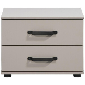 2e Halve Prijs Leen Bakker - Nachtkastje Dex - Kiezel - 40x52x38 Cm - Spaanplaat - Taupe#Grijs