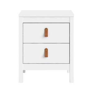 Leen Bakker - Nachtkastje Madeira - 2 Lades - Spaanplaat - Wit - 38x44x54 Cm