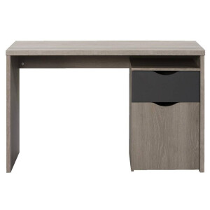 Leen Bakker - Bureau Tempo - Eikenkleur/antraciet - 76x120x55 Cm - Spaanplaat - Grijs