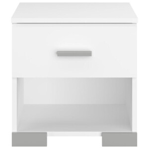 2e Halve Prijs Leen Bakker - Nachtkastje Timo - 1 Lade - Spaanplaat - Wit - 32.7x39.5x40.6 Cm