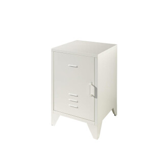 2e Halve Prijs Leen Bakker - Vipack Nachtkastje Bronxx - Metaal - Grijs - 40x40x60.5 Cm
