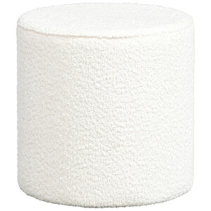 Leen Bakker - Vipack Poef Moon - 41x41 Cm - Te Bouclé Stof - Textiel - Wit