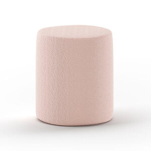 Leen Bakker - Vipack Poef Moon - 41x41 Cm - Bouclé Stof - Textiel - Roze