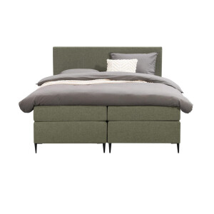 Leen Bakker - Boxspring Liv Egaal - 180x200 Cm - Slanke Poot - Stof - Groen