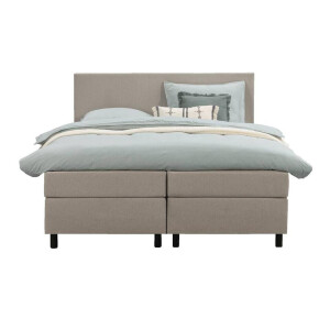 Leen Bakker - Boxspring Liv Egaal - 180x200 Cm - Ronde Poot - Stof - Beige