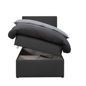 Leen Bakker - Boxcombinatie Met Opbergruimte Orebro 4-delig - Antraciet - 90x200 Cm - Stof - Grijs