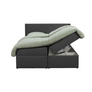 20% korting - Leen Bakker - Boxcombinatie Met Opbergruimte Orebro 6-delig - Antraciet - 160x200 Cm - Stof - Grijs