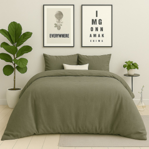 Dekbedovertrek Stonewashed - Taupe Outlet 140x200 Cm Dekbed Discounter - Dekbed-Discounter.nl