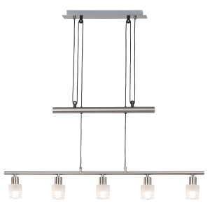 Brilliant Leuchten Led-hanglamp Lea 5 x e14 max. 4w, 173cm hoogte, ijzer/chroom, in hoogte verstelbaar, metaal