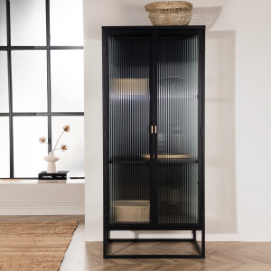 Nohr Vitrinekast 'Alieke' 160 x 70cm, kleur Zwart