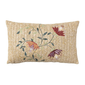 Kussen Embroidery bloem - bruin - 30x50 cm