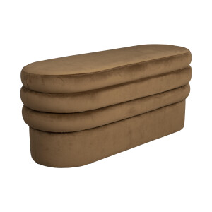 Dutchbone Bankje 'Aditi' Velvet, 93cm, kleur Bruin