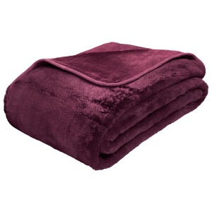 Gözze Premium Cashmere-Feeling deken (Aubergine, 130 x 170 cm)