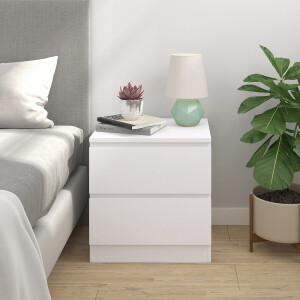 Artistiq Nachtkastje 'Youba' 2 lades, kleur Wit