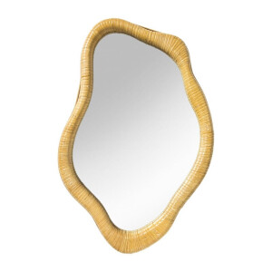 Spiegel rotan organisch - bruin - 32x49 cm