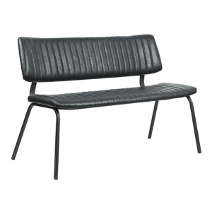 LABEL51 Eetkamerbank 'Gusto' Lederlook, 120cm, kleur Zwart