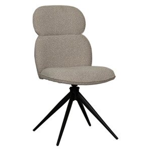 LABEL51 Draaibare Eetkamerstoel 'Finn' Bouclé, kleur Naturel