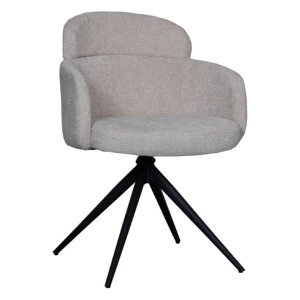 LABEL51 Draaibare Eetkamerstoel 'Levi' Elite stof, kleur Naturel