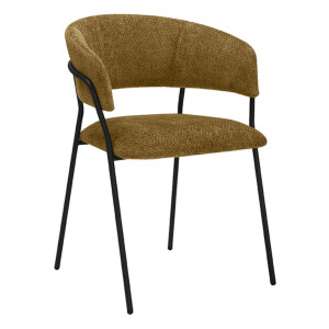 LABEL51 Eetkamerstoel 'Luuk' Elite stof, kleur Mosterdgeel