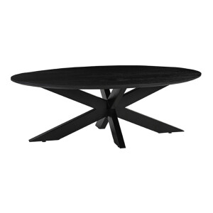 LABEL51 Ovale Salontafel 'James' Mangohout, 130 x 70cm, kleur Zwart