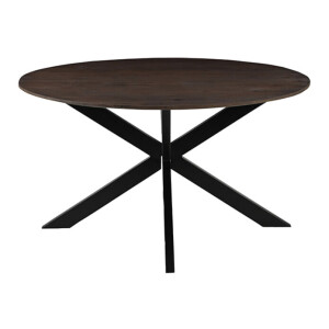 LABEL51 Ronde Eettafel 'Otis' Mangohout, 130cm, kleur Espresso