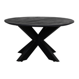 LABEL51 Ronde Salontafel 'Otis' Mangohout, 80cm, kleur Zwart
