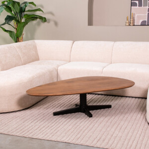 LABEL51 Organische Salontafel 'Rosie' Mangohout, 140 x 75cm, kleur Naturel