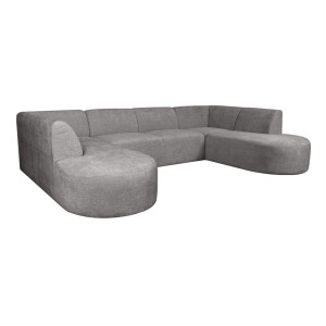LABEL51 U-Bank 'Espen' Elite stof, kleur Stone