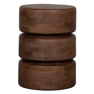 LABEL51 Ronde Bijzettafel 'Milly' Naturel Mangohout, 35cm