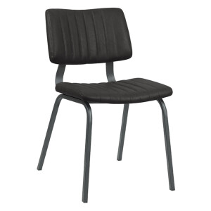 LABEL51 Eetkamerstoel 'Gusto' Lederlook, kleur Zwart