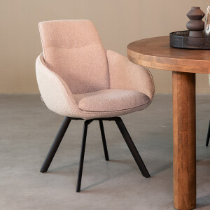 LABEL51 Eetkamerstoel 'Beauty' Bouclé, kleur Naturel