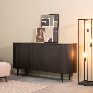LABEL51 Dressoir 'Oliva' Zwart Eiken, 180cm