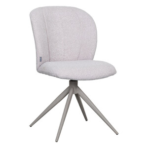 LABEL51 Draaibare Eetkamerstoel 'Kimo' Bouclé, kleur Naturel