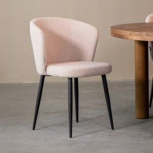 LABEL51 Eetkamerstoel 'Wave' Bouclé, kleur Naturel