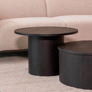 LABEL51 Ronde Salontafel 'Oliva' Zwart Eiken, 60cm