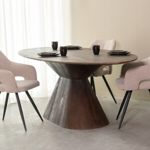 LABEL51 Ovale Eettafel 'Jagger' Espresso Mangohout, 220 x 110cm