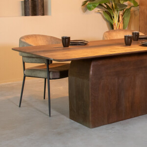 LABEL51 Eettafel 'Owen' Mangohout, 230 x 100cm